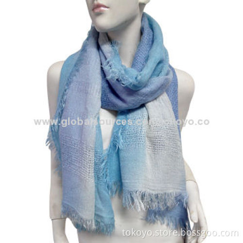 Fluffy acrylic scarf with ombre, acrylic, silkscreen or hand painting, size of 100*200+1.5cm